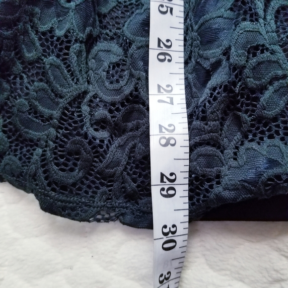 ASOS lace & dobby skater dress emerald lace mini 2 - Picture 7 of 12